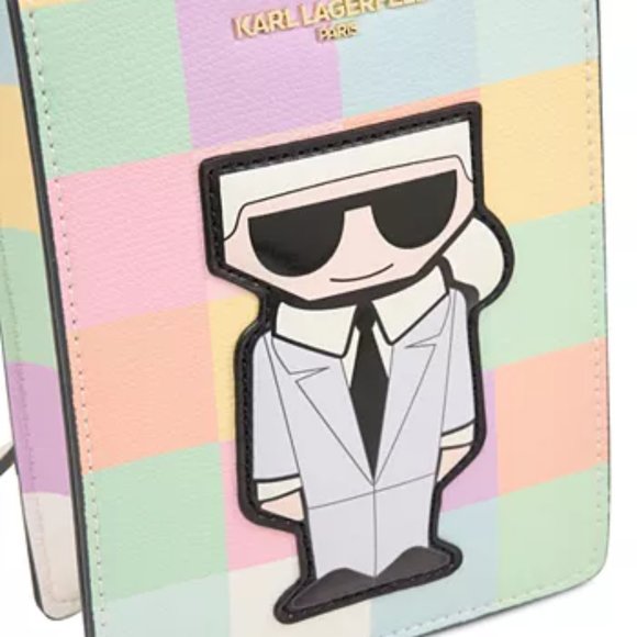 (NWT) KARL LAGERFELD PARIS Maybelle Character Small Crossbody Blush Combo - Picture 15 of 16